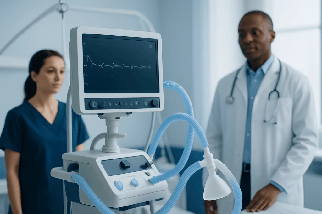 Medical professionals monitor a patient using advanced cardiology equipment.