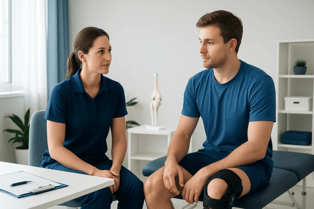 Physical therapy session for ACL injury at Acibadem Hospital.