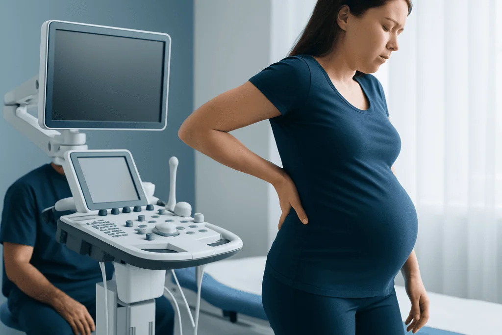 How symptoms can feel and when they tend to appear — lower back problems in pregnancy