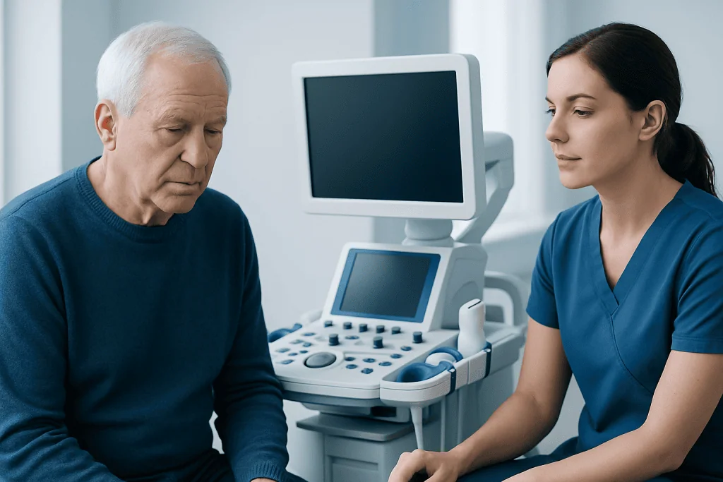 Doctor and patient during neurological examination at Acibadem Hospital.
