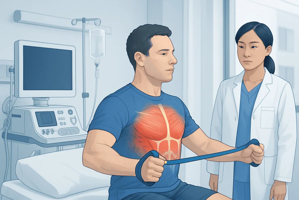 How the chest muscles work during band training — exercises for chest with resistance bands