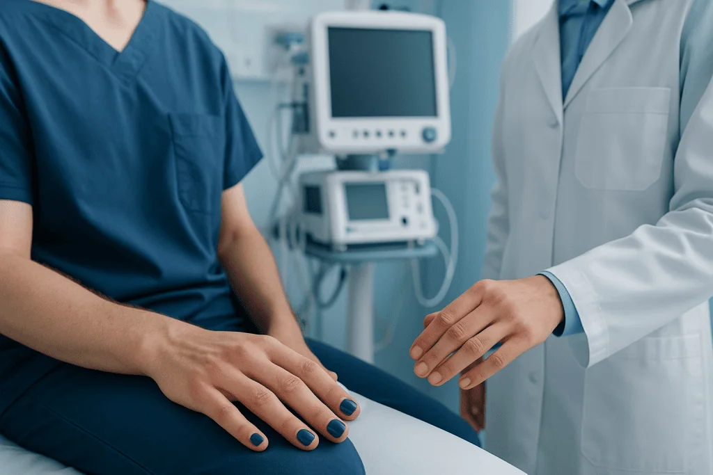 How the color can look and what symptoms may go with it — dark blue nails