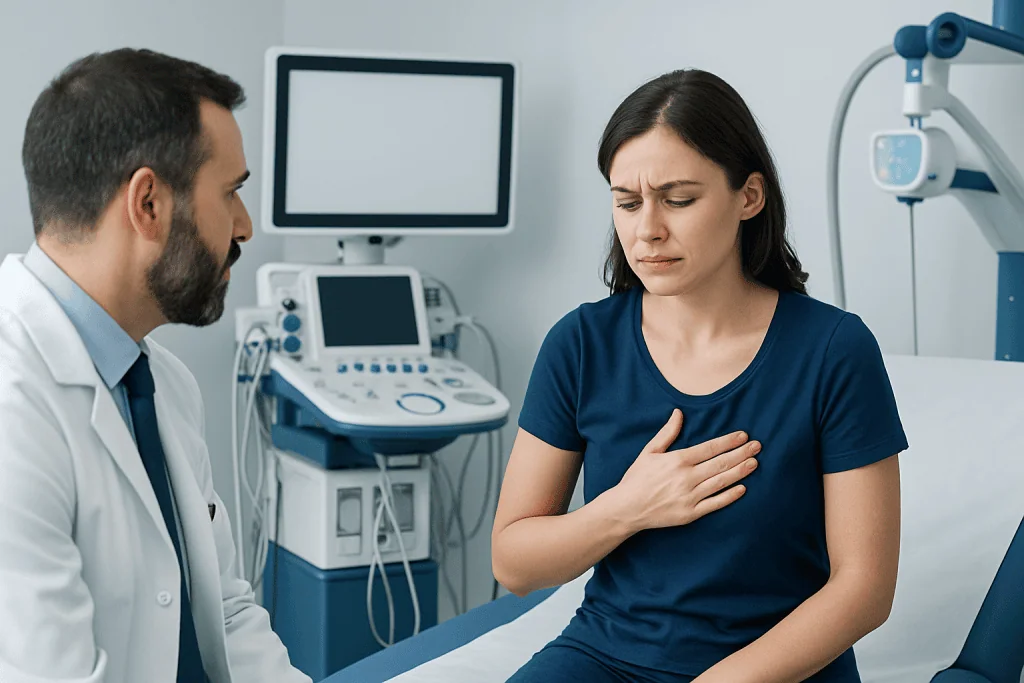 How the pain may feel and related symptoms — pain under left boob