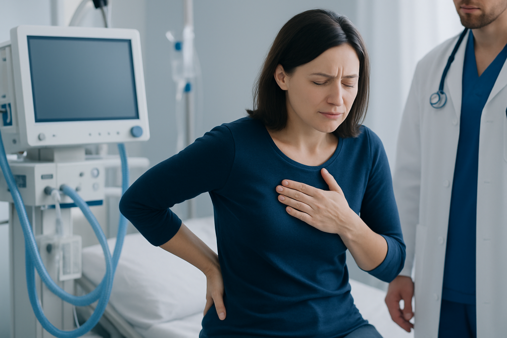 How the pain may feel and what symptoms can come with it — aching lungs and back