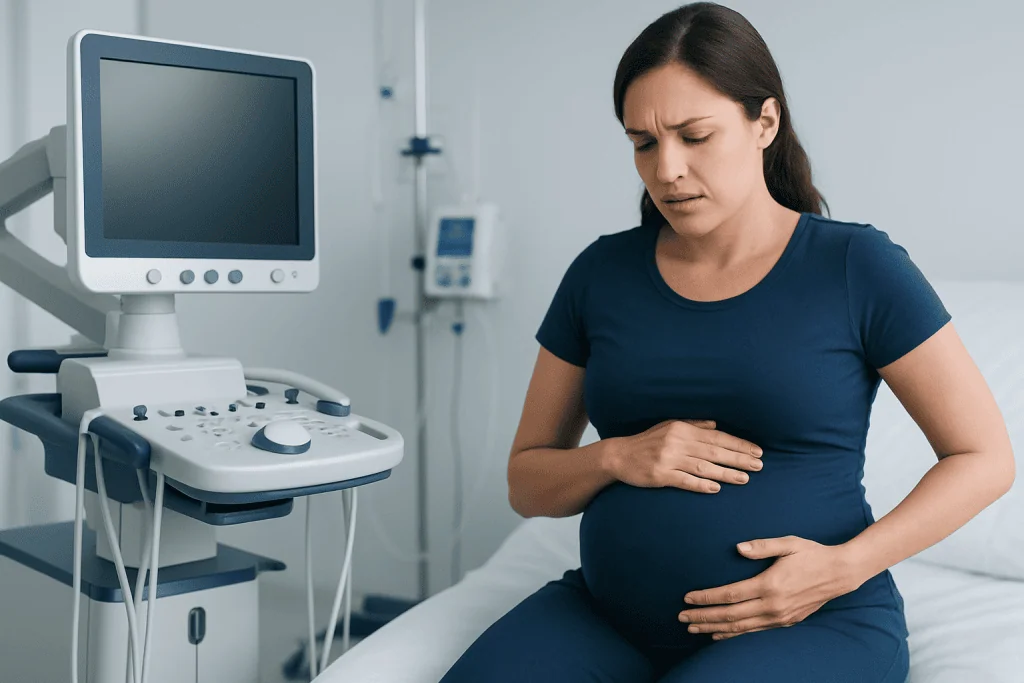 How the pain may feel and what symptoms can go with it — high abdominal pain while pregnant