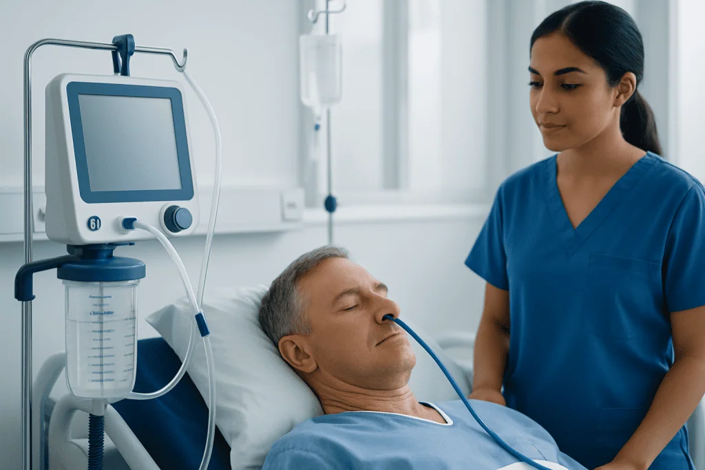 How the procedure is performed — gastric lavage