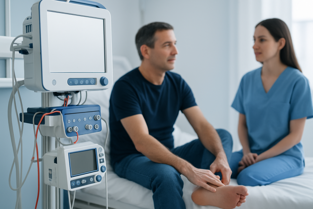 How the sensation may feel — pins and needles in feet