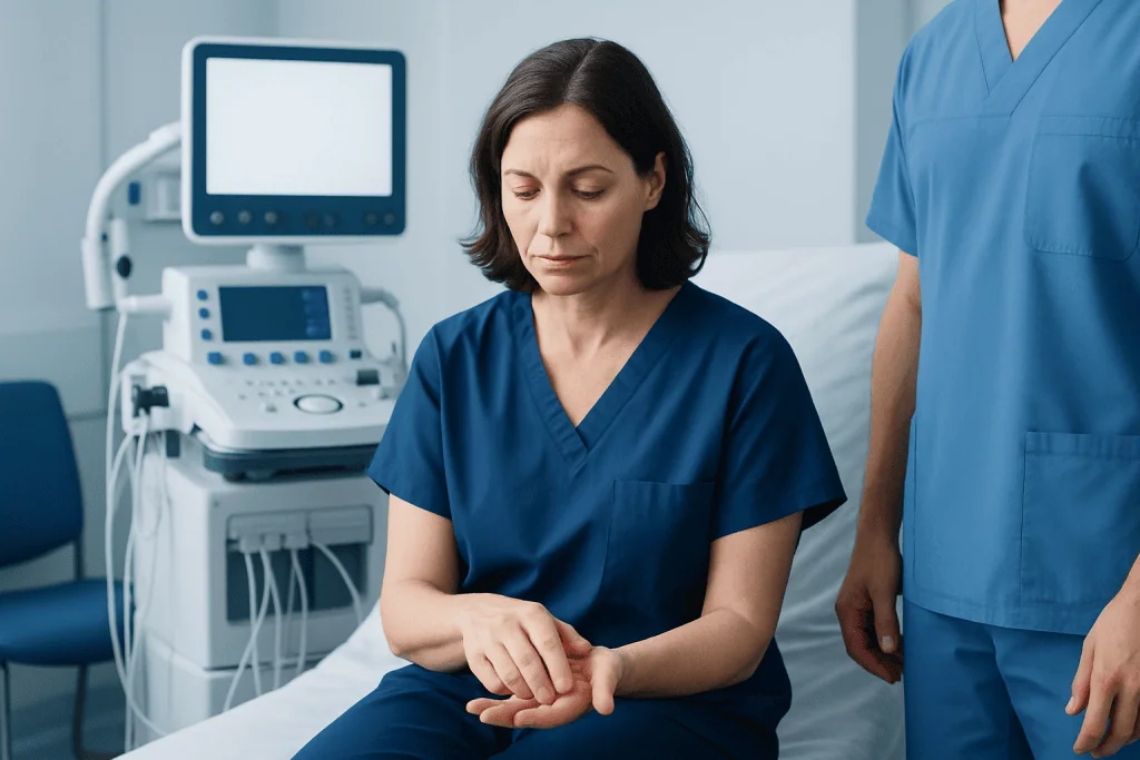 How the symptom may feel — last finger numb