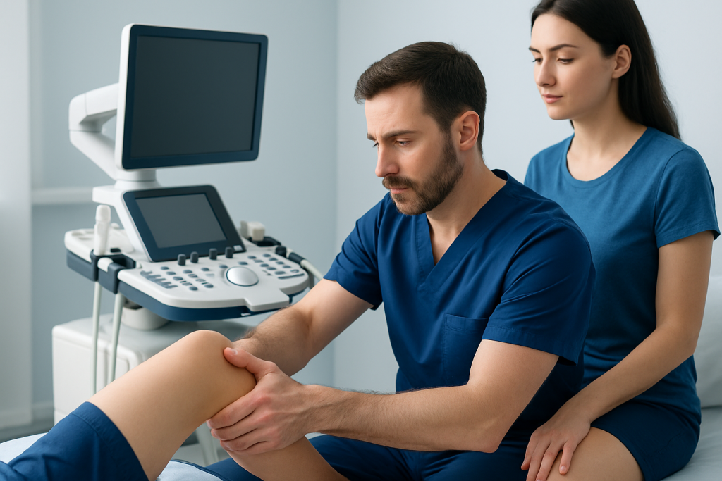 How the test is performed — valgus stress test