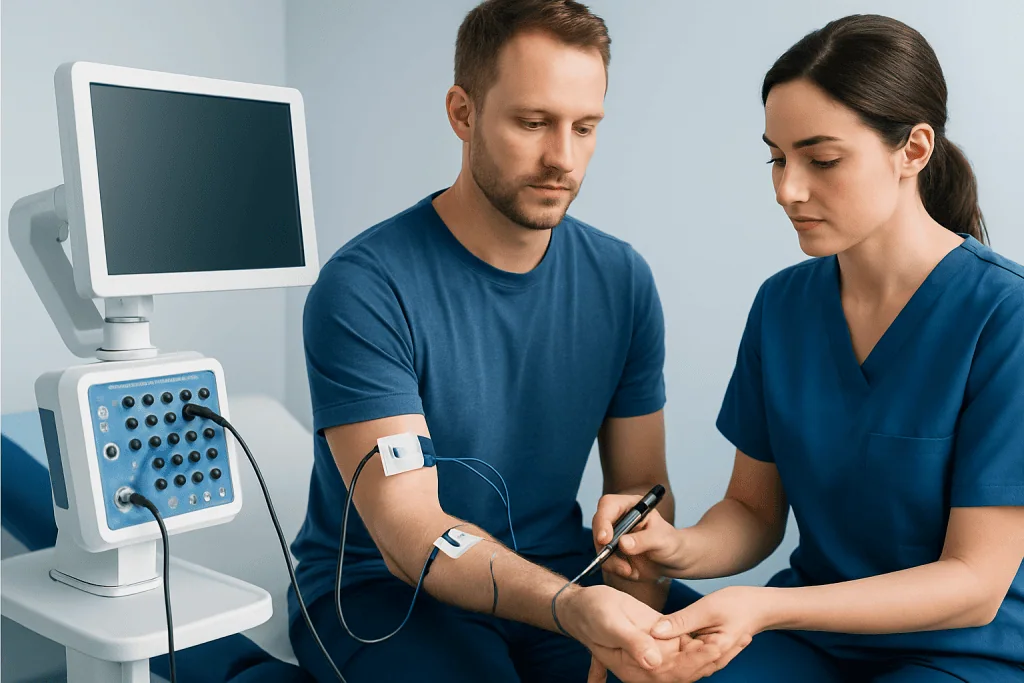 How the test is performed and what a positive result feels like — tinel sign