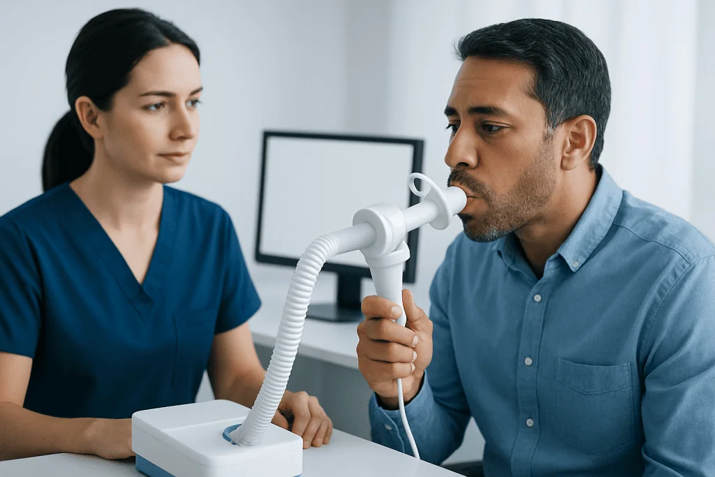 How the test works and what it measures — spirometry