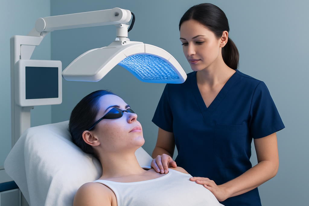 How the treatment works in the skin — blue light phototherapy for acne