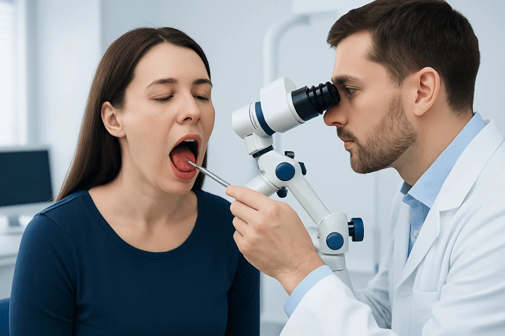 How they may look and feel — blisters at the back of tongue