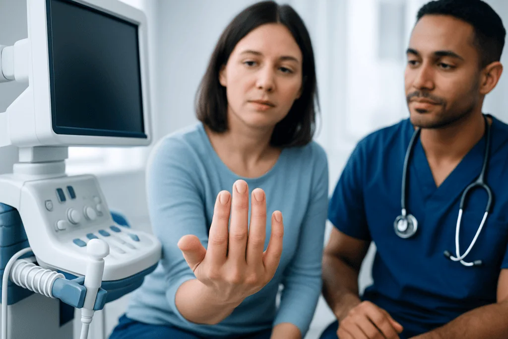How they may look and feel — small blisters on fingers