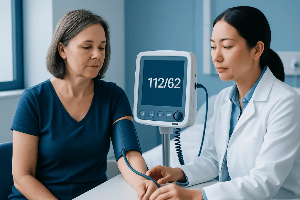 How this reading is classified — 112/62 blood pressure