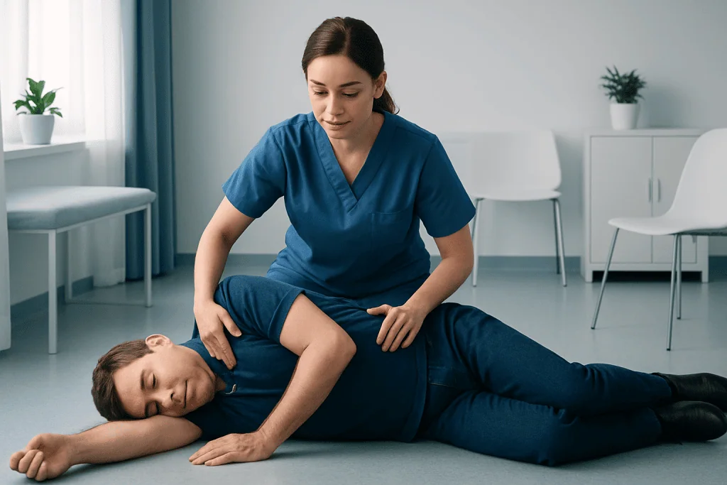 How to place someone in the recovery position — recovery position
