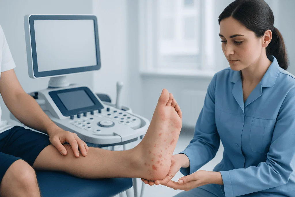 How to recognize different patterns — red spots on feet