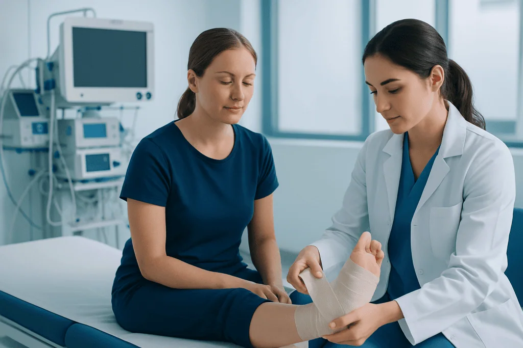 How to wrap a sprained ankle safely — wrap ankle sprain ace bandage