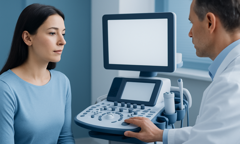 Cold Sore or Pimple: A Complete Medical Overview 6 Doctor performing ultrasound examination on a patient in a clinical setting.
