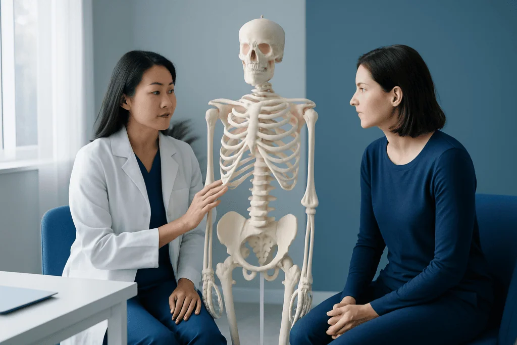 Major bones in a labeled human skeleton — skeletal system labeled