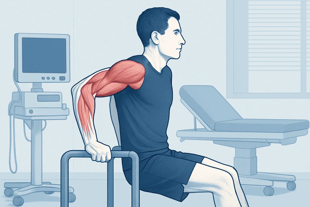Muscles worked and movement mechanics — bench dips