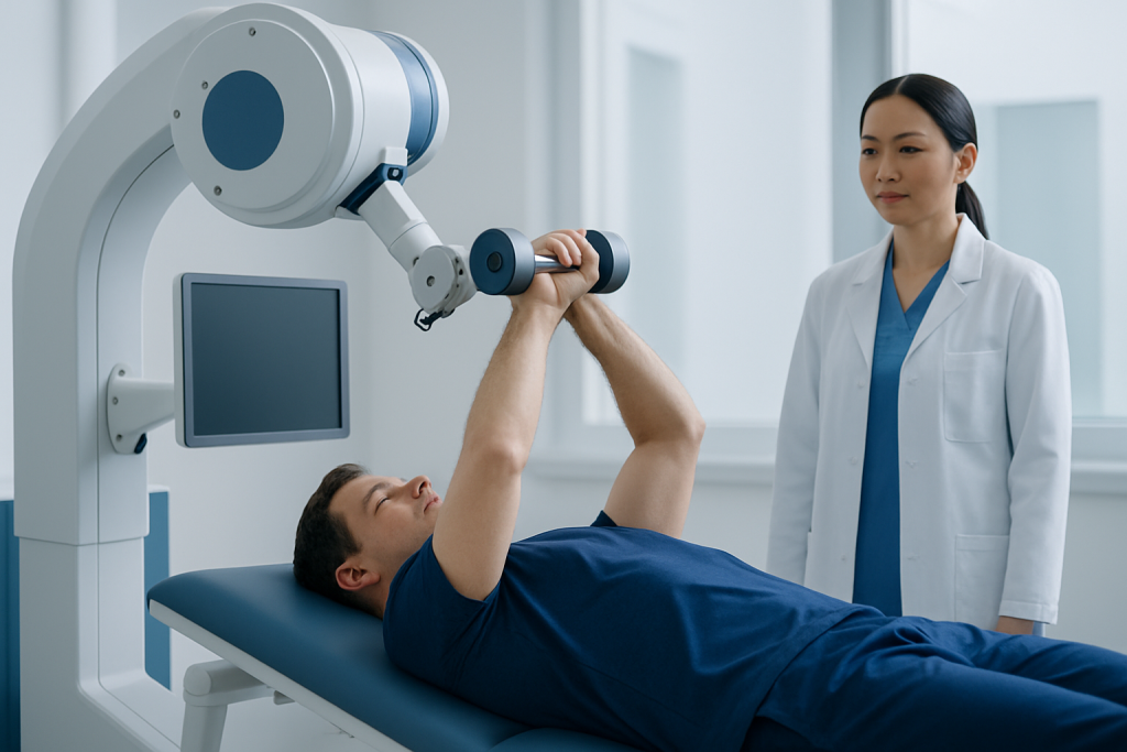 Patient undergoing medical imaging with advanced equipment at Acibadem Hospital.