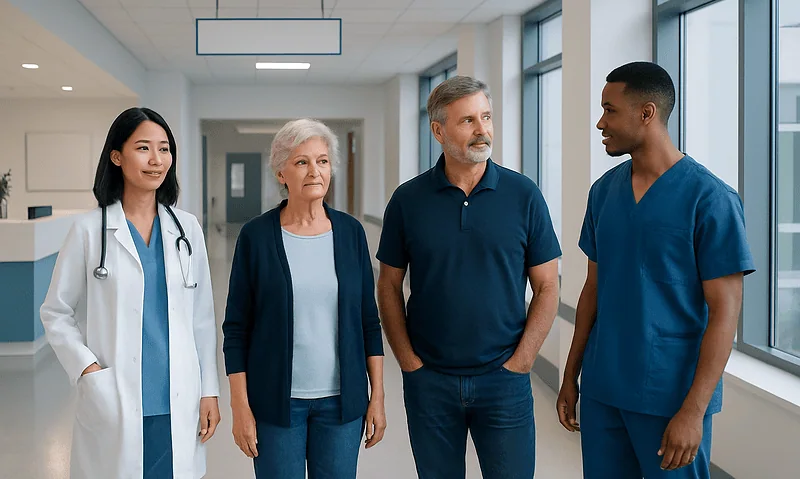Normal EGFR by Age: Charts, Ranges, and What Your Numbers Mean 12 Medical team discussing patient care in hospital corridor.