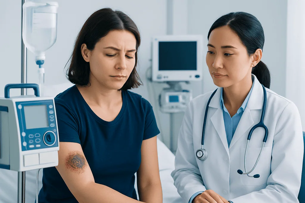 Normal healing vs tattoo infection symptoms — infected tattoo