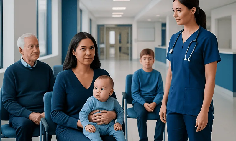 Normal Respiratory rate by Age: Charts, Ranges, and What Your Numbers Mean 16 Healthcare professional consulting a family in a hospital waiting area.
