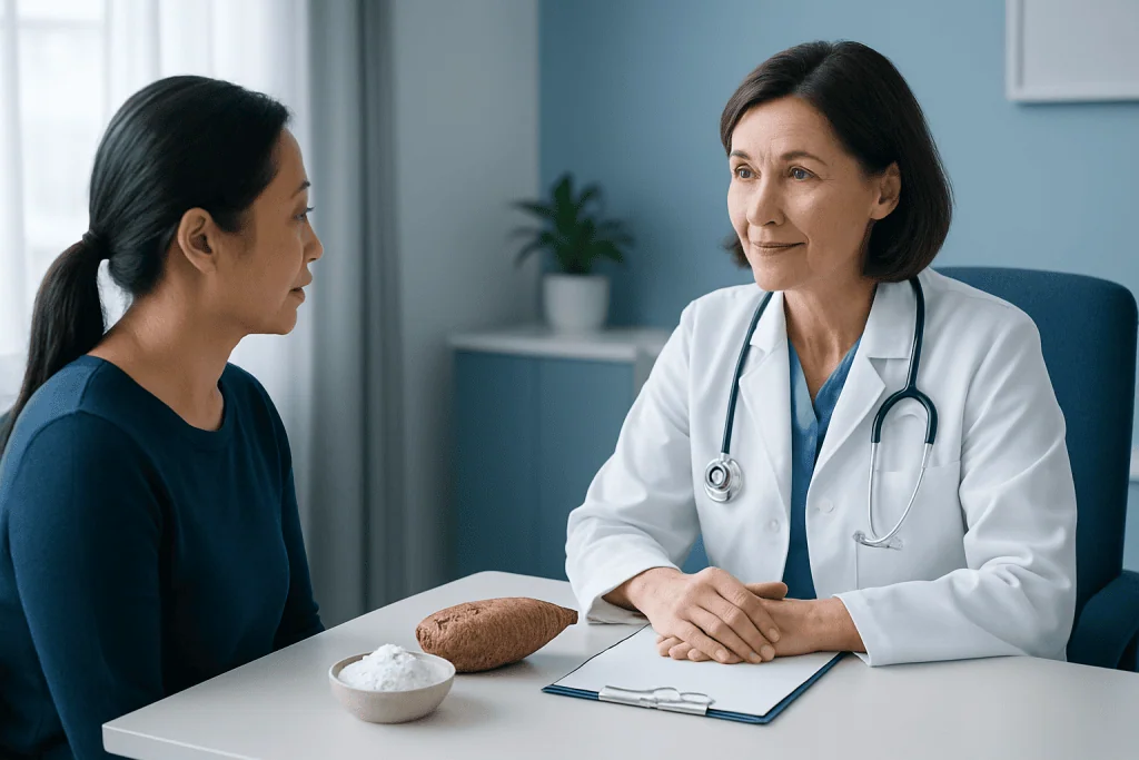 Nutrition and possible health effects — arrowroot powder