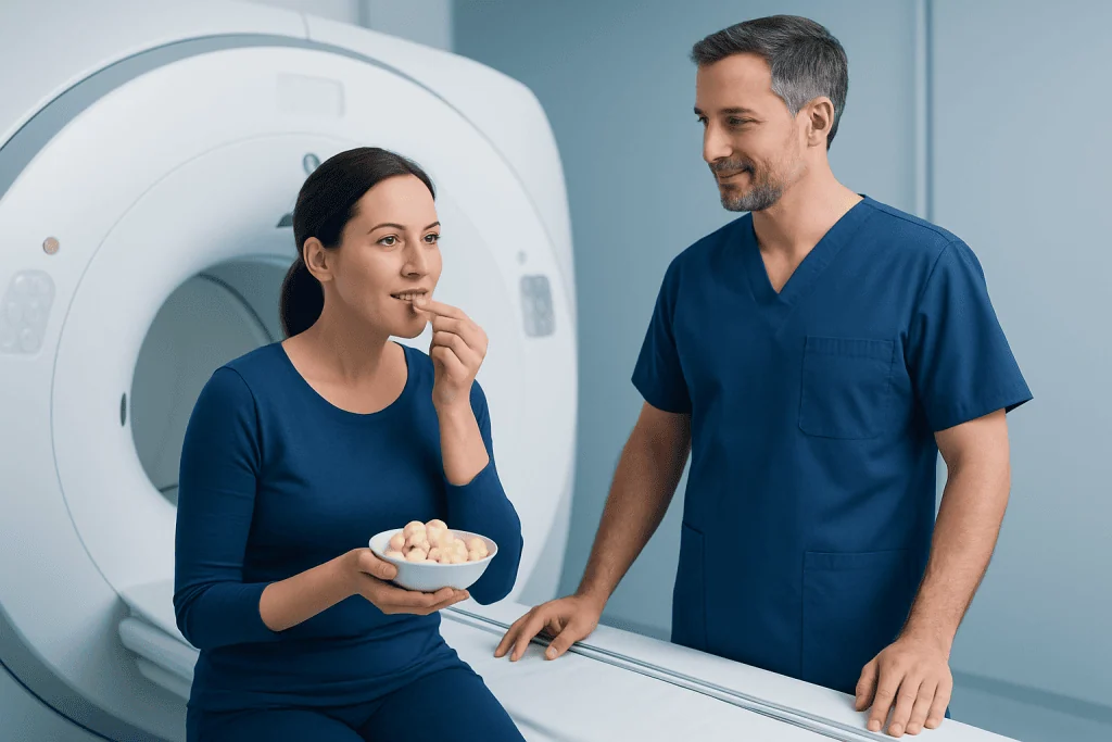 Medical professional and patient with Makhana in hospital setting.