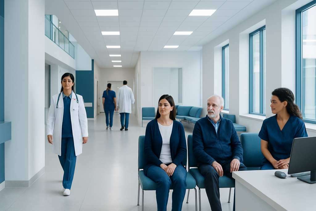 C Resistant Enterobacter: An Evidence-Based Guide for Patients 1 Patients waiting in a hospital corridor with medical staff nearby.