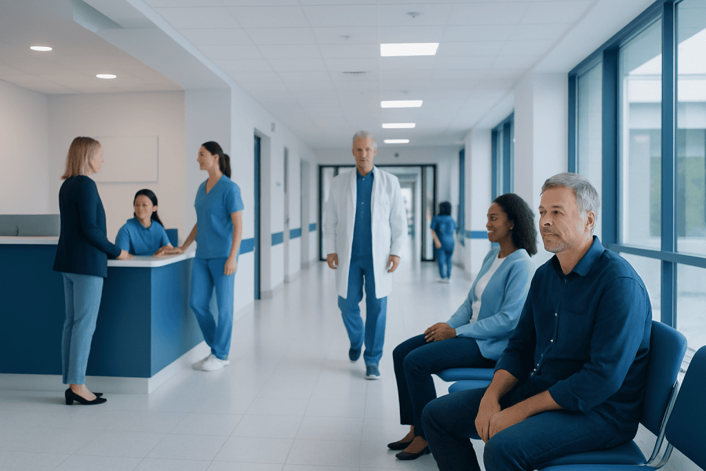 Auto Brewery Syndrome: Symptoms, Causes, and Treatment Options 1 Patients waiting in a hospital corridor with medical staff nearby.