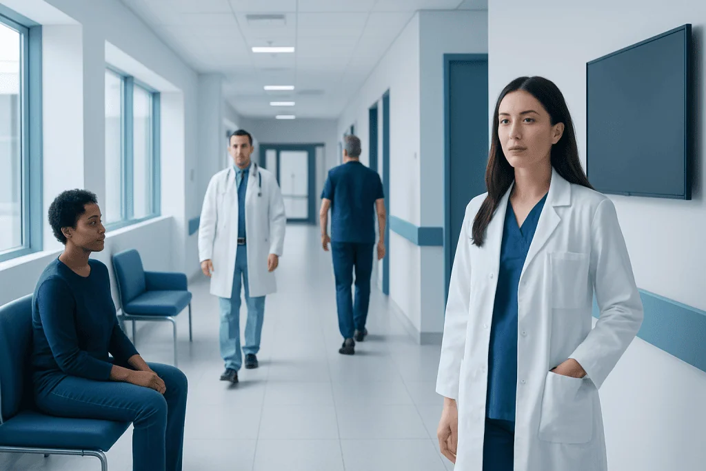 Anogarsmia — Explained by Medical Evidence, Not Myths 1 Medical professionals and patient in hospital corridor at Acibadem Hospitals Group.