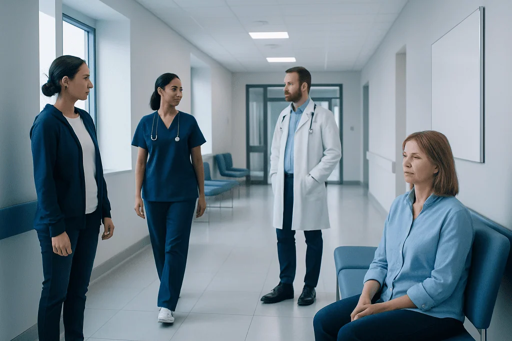 Zellweger Syndrome: Symptoms, Causes, and Treatment Options 1 Medical team discussing patient care in hospital corridor.