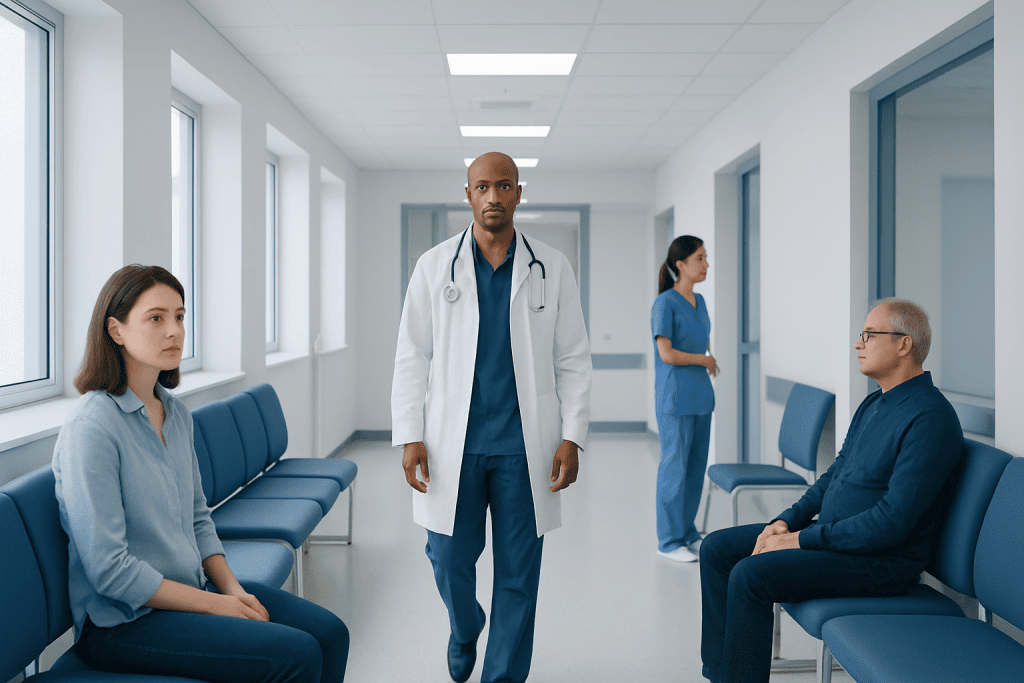 Nervous System Infections in Immunocompromised Patients: When to Get Urgent Help 1 Medical professionals and patients in a hospital corridor.