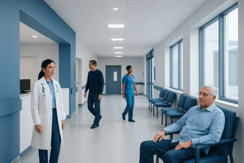 Sleep Disorders After Stroke: When to See a Neurological Sleep Specialist 1 Hospital corridor with medical staff and patient, healthcare setting.