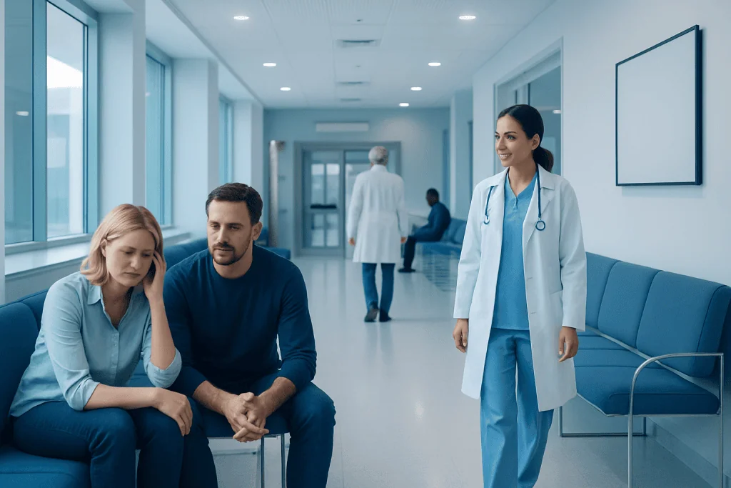 What Causes Brain Aneurysm Rupture? Risk Factors Doctors Watch Closely 1 Doctor talking to worried patient in hospital corridor.