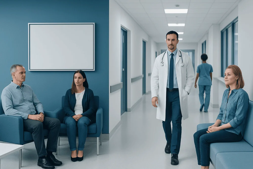 Cardiovascular Toxicology: How Cancer Treatment and Other Drugs Can Affect the Heart 1 Medical consultation in a hospital corridor with patients and doctor.