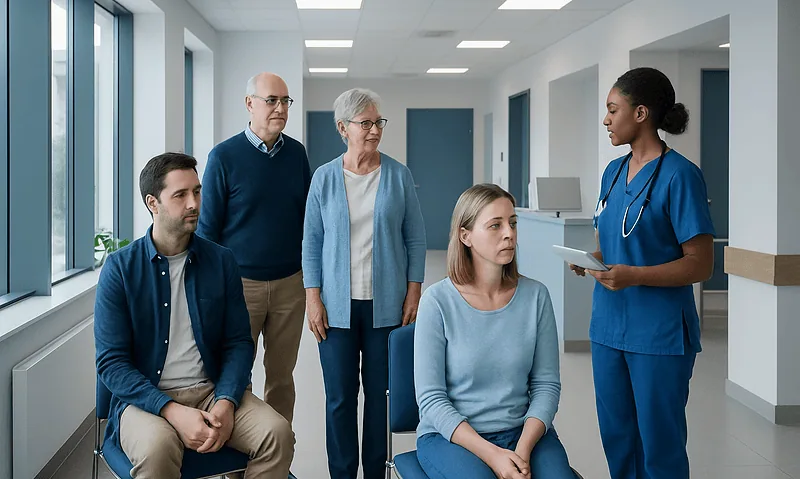 Lactose Intolerance: How It Is Tested and What to Eat Instead 10 Doctor consulting with a patient and family in hospital corridor.