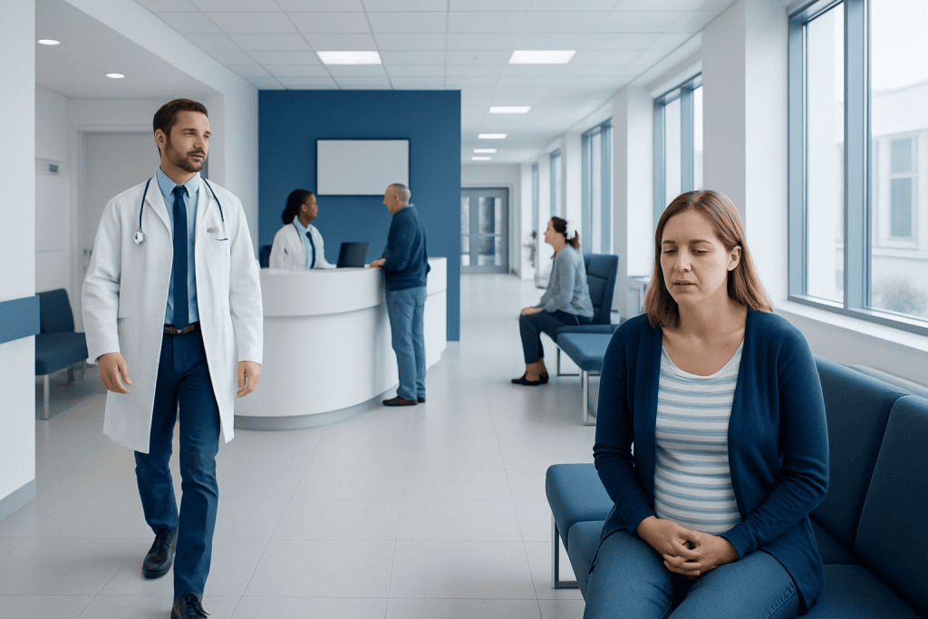 Lactose Intolerance: Symptoms, Breath Testing, and Diet Changes 1 Patient waiting in hospital corridor with medical staff nearby.