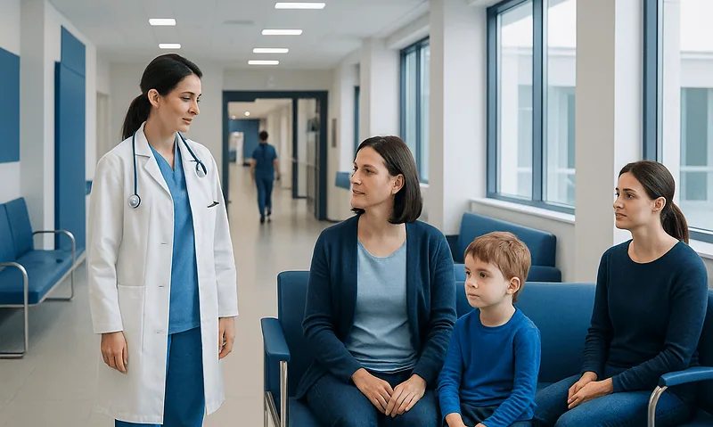 Pediatric consultation at Acibadem Hospital for blocked tear duct in children.
