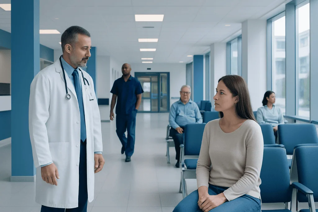 Any Side Effects of Stevia: What It Treats, How It Works, and What to Watch For 1 Doctor consulting a patient in a modern hospital corridor.