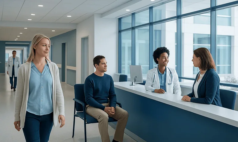 Benefiber vs Metamucil: Key Differences and How Doctors Tell Them Apart 2 Patients and staff in a modern hospital reception area.