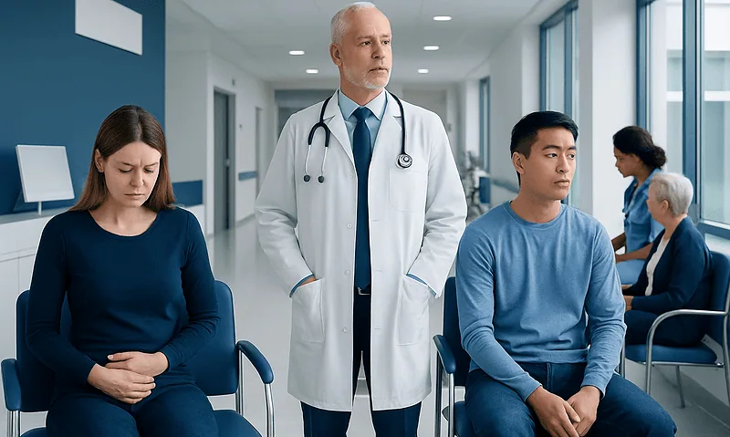 Can a cold cause diarrhea? A Doctor-Reviewed Answer 18 Doctor consulting patients in a hospital waiting area.