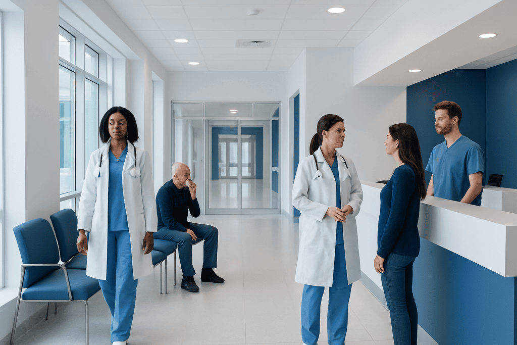 What Foods Lower Blood Sugar Immediately? Causes, Explanations, and Next Steps 1 Medical staff and patient in hospital corridor at Acibadem Hospitals Group.