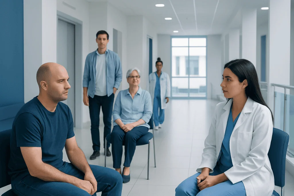 Do Energy Drinks Cause Kidney Stones? A Doctor-Reviewed Answer 1 Doctor consulting with patient in hospital corridor with medical staff.