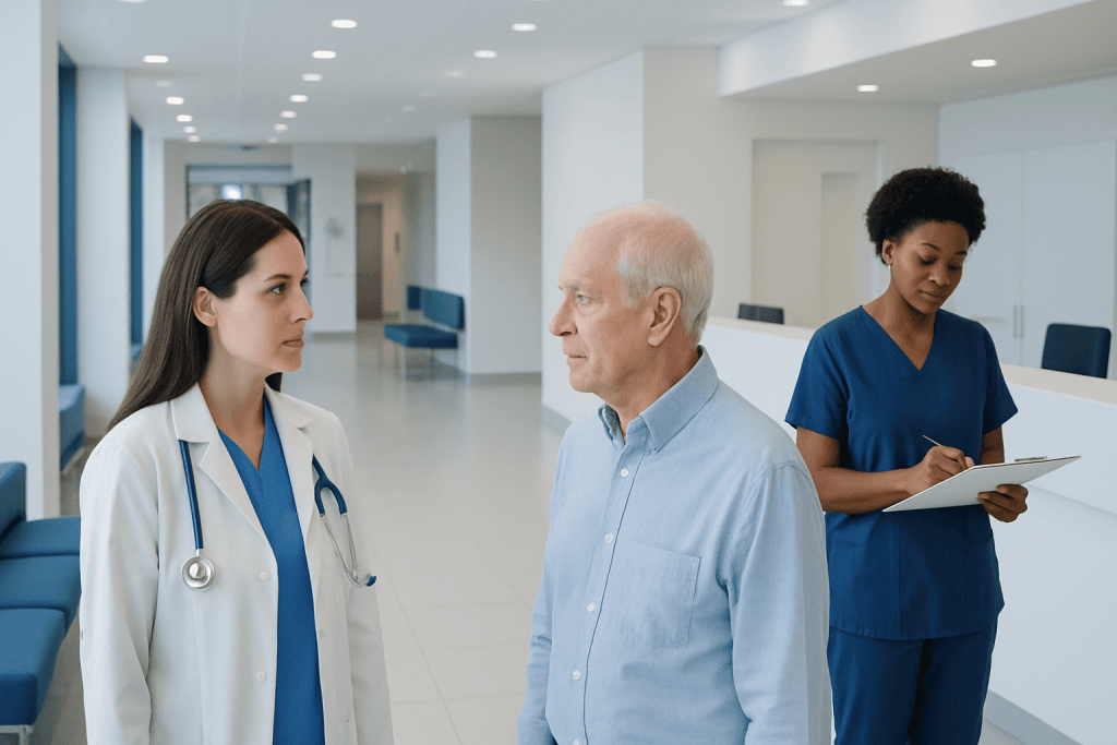 Does Ibuprofen Raise Blood Pressure? A Doctor-Reviewed Answer 1 Doctor consulting with an elderly patient in a hospital corridor.