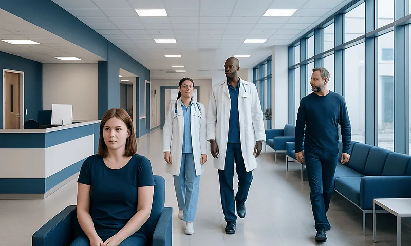 Will not eating make you gain weight: Common Causes, Warning Signs, and When to Worry 1 Patients and doctors in a modern hospital corridor at Acibadem Hospitals Group.