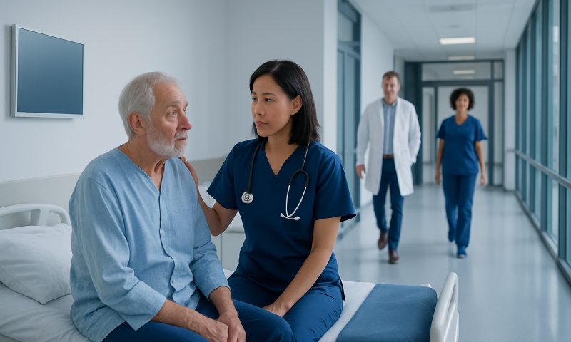 Can Pneumonia Kill You? Causes, Explanations, and Next Steps 4 Doctor consulting with elderly patient in hospital room.